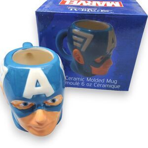 Marvel Captain America Mug Molded Head Ceramic 6oz Espresso Cup 2016 Surreal NIB